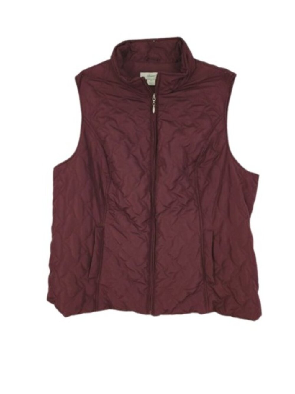 NWT CJ Banks Quilted Maroon Lightweight Puffer Vest 2X